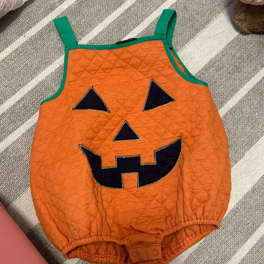 The Beaufort Bonnet company toddler boy pumpkin one piece.